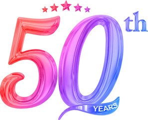50th year anniversary 3d number 