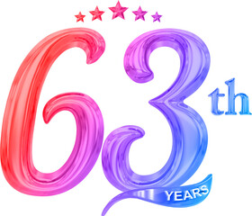 63th year anniversary 3d number 