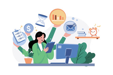 Business woman with High Productivity