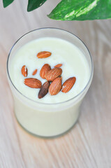 blended avocado , avocado smoothie or avocado yogurt or avocado milk