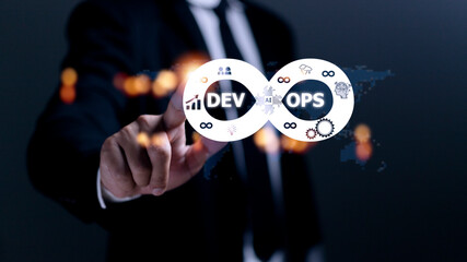 DevOps Methodology Development Operations agil programming technology concept.