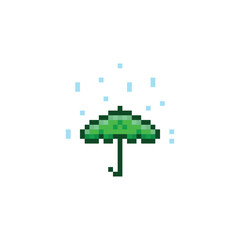Obraz premium Green umbrella, pixel art object