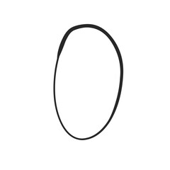 Handdrawn oval doodle scribble