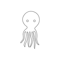 Octopus logo. Isolated octopus on white background. flat style. 