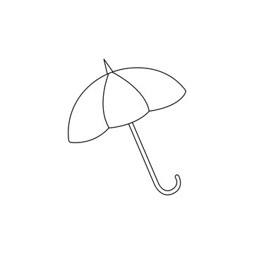 umbrella icon with handle isolated on white background in flat style. Umbrella for web, app. Open umbrella rain protection. Weather concept. vector illustration