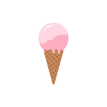 Ice cream cone vector icon for apps and websites. illustration of cone. Perfect for coloring book, textiles, icon, web, painting, children's books, t-shirt print.