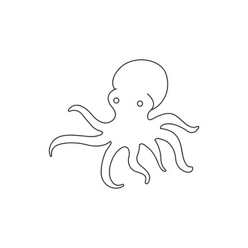 Octopus logo. Isolated octopus on white background. flat style. 