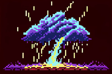 Pixel 8 bit lightning storm