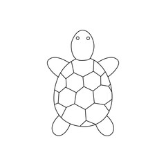 Obraz premium Tortoise animal with shell - vector illustration isolated on white background. 