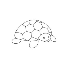 Fototapeta premium Tortoise animal with shell - vector illustration isolated on white background. 