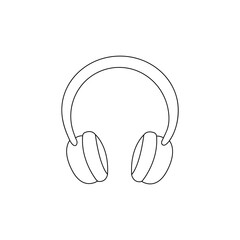 Headphone line art icon in flat style. Headphone icons isolated on white background. Perfect for coloring book, textiles, icon, web, painting, books, t-shirt print