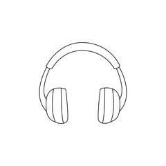 Headphone line art icon in flat style. Headphone icons isolated on white background. Perfect for coloring book, textiles, icon, web, painting, books, t-shirt print