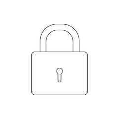 Line art Vector of lock icon isolated on white background. outline vector.