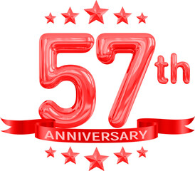 57th year anniversary red