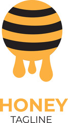 Bee Logo Vector Design, Honey Logo Template