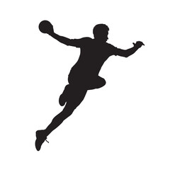 Male dodge ball sport player silhouette vector isolated. - obrazy, fototapety, plakaty