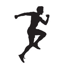 Fototapeta na wymiar Running man isolated vector silhouette.