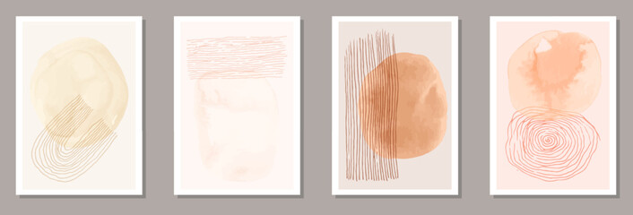Painted grunge canvas vector set. Watercolor