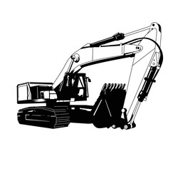 Excavator  silhouette illustration 