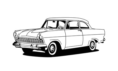 Fototapeta na wymiar Retro Style car Illustration 