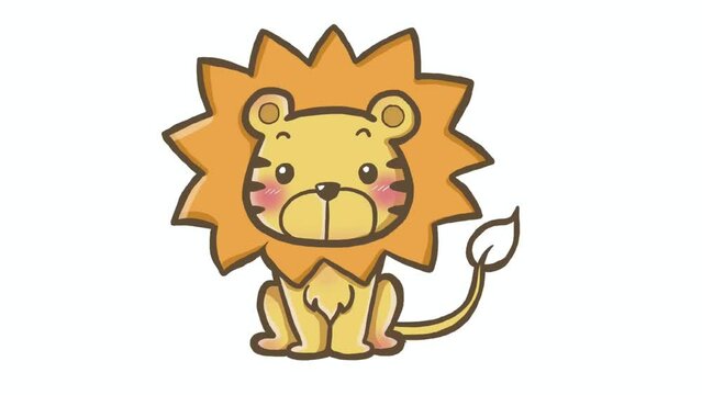 lion animal video clip drawing a cartoon  doodle kawaii anime coloring page cute illustration drawing clip art character chibi manga comic