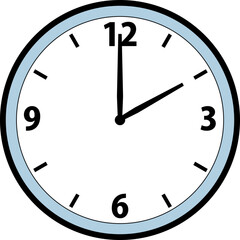 シンプルな2時の針時計のイラスト