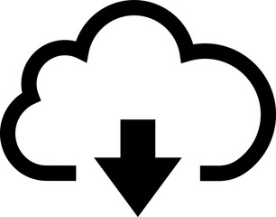 Obraz premium クラウド 雲 下矢印 イラスト ダウンロード