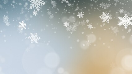 White snowflake with bokeh backgrounds on blue backgrounds in Christmas Holiday  , illustration 