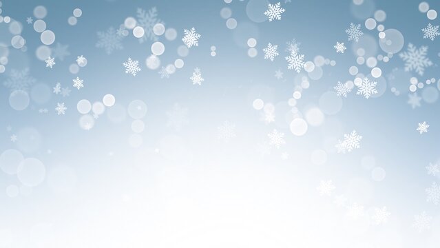 Beautiful Abstract Christmas  background snowflake and light bokeh in Christmas Holiday , illustration 