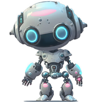 A 3D rendering of a friendly robotic character
