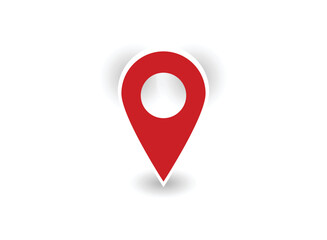 Pin point icon. red map location pointer symbol isolated on white background.