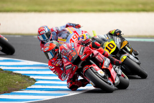 Francesco Bagnaia of Italy on the Ducati Lenovo Team Ducati during MotoGP qualifying at The 2022 Australian MotoGP.