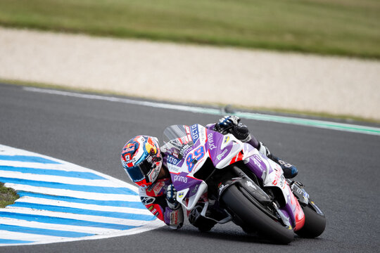 Jorge Martin of Spain on the Pramac Racing Ducati during MotoGP qualifying at The 2022 Australian MotoGP.