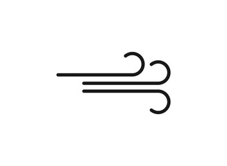 Wind Icon Design Vector, Blowing wind, windy flat icon for apps and websites, Windy weather symbol.