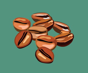 peruvian coffee beans vector illustration