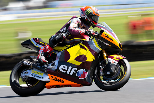 Alonso Lopez of Spain on the Beta Tools Speed Up Boscoscuro during the Moto2 race at The 2022 Australian MotoGP.