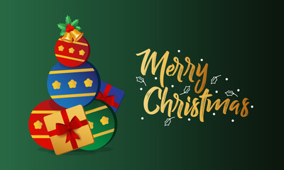 Merry Christmas Promotion Poster or bannerfor Retail, Shopping. Design Template