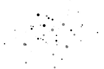 Polka dots confetti background. Birthday graphics. Black magenta round elements scatter flying. Splash of polka dot elements. Banner, poster, flyer cool background. © JMBee Studio