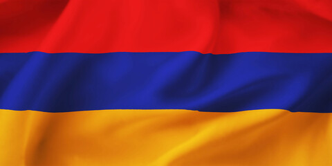 Armenia waving flag background.3D looking illustration of Armenian flag
