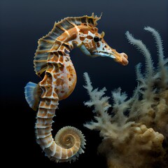 sea underwater seahorse closeup
