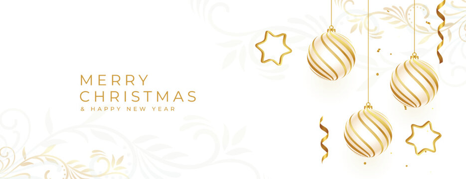 elegant merry christmas invitation banner with xnas elements