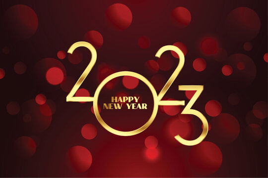 new year eve 2023 red flyer with bokeh background