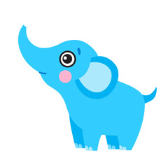 Vector illustration of cute elephant in cartoon style