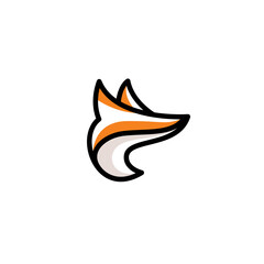 simple vector line art outline fox face logo. fox logo design. fox icon