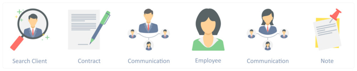 search client, contract, deal