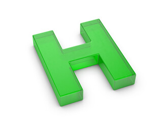 Glass letter H