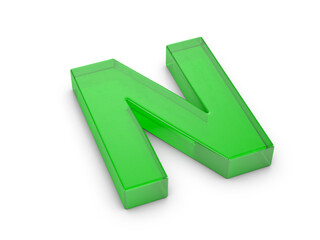 Glass letter N