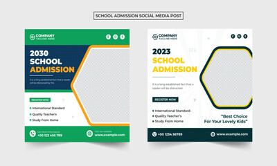 School admission social media post template
