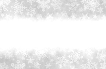 グレーのグラデーションの雪の結晶の背景イラスト