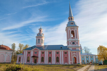 Naklejka premium Cathedral of the Annunciation of the Blessed Virgin on a sunny October day. Shlisselburg, Leningrad region. Russia